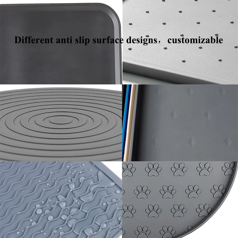 Non-Slip Cats Feeding Placemat Waterproof Rubber Dogs Bowl Mat Silicone Dogs Pet Food Mat